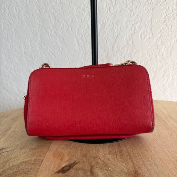 Furla 2 in 1 Zippy Wallet Pouch Crossbody Red Bag - Picture 2 of 12